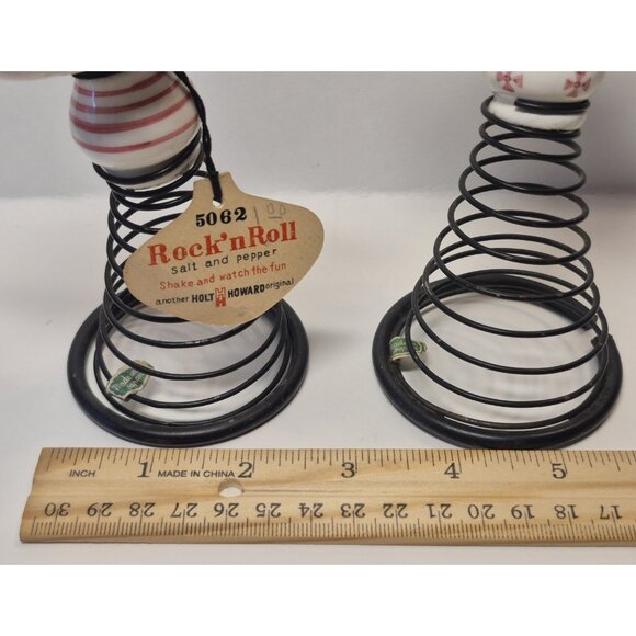 Holt Howard Rock 'n Roll Salt & Pepper Shakers w/ Original Sticker 1959 Kitsch - Picture 10 of 13